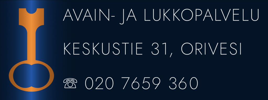 Avain- ja Lukkopalvelu, Keskustie 31, Orivesi, Puh. 020 - 7659 360 Avain- ja Lukkopalvelu, Keskustie 31, Orivesi, Puh. 020 - 7659 360